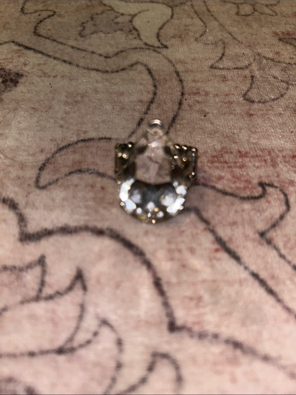 Crystal Teardrop Pendant Ring - Clear